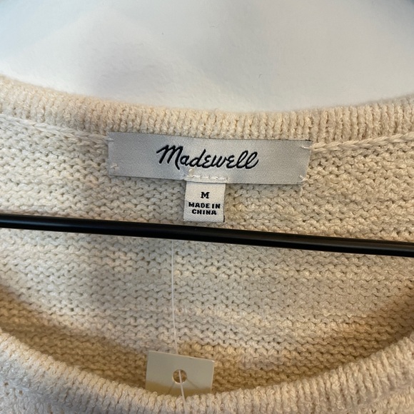 NWT Madewell Cream and Orange Kimble Cap Sleeve sweater sz M - Picture 4 of 6